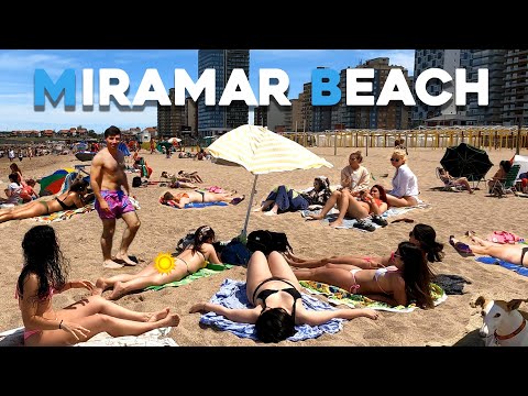 4K - Beach Walk MIRAMAR Summer Virtual Tour Nice Day Vlog