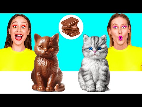 Desafio Comida Real vs Comida De Chocolate | Guerra Engraçada na Cozinha por KaZaZa Challenge