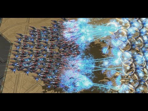 Starcraft 2  - 100 Void Rays vs 100 Tempest