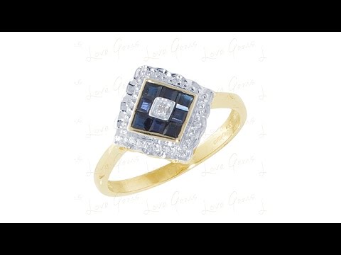 9ct Gold 0.40ct Sapphire & Diamond Dress Ring- Hatton Jewellers London