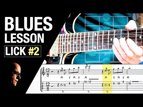 Blues Lick Guitar Lesson 2 | Tabs & Backing Track | Am pentatonic