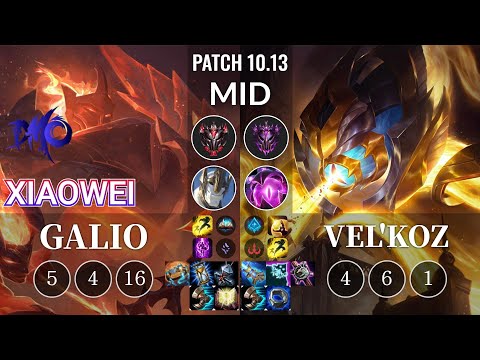 DMO Xiaowei Galio vs Vel'Koz Mid - KR Patch 10.13