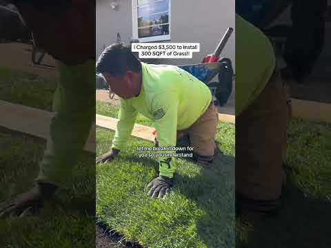 I Charged $3,500 to Install 300 Square Feet of REAL Grass!! #Shorts
