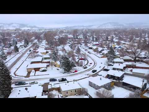 03-15-2021 Rapid City, SD - Post-Blizzard Drone Clips - Snowy Neighborhood