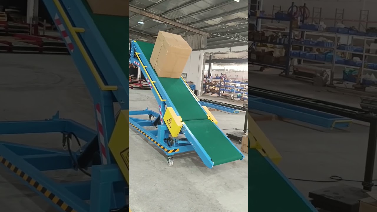 Container loading and unloading machine #materialshandling #rollerconveyor #beltconveyor