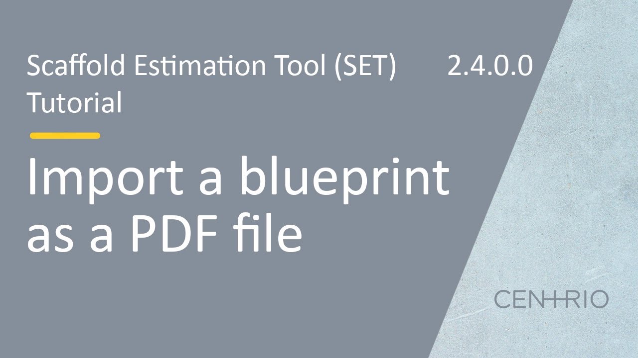 Scaffold Estimation Tool (SET) | PDF (Blueprint) Import (EN)