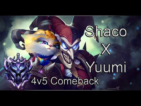 LOL: Shaco Yuumi 4v5 Comeback!!! (Diamond Elo)