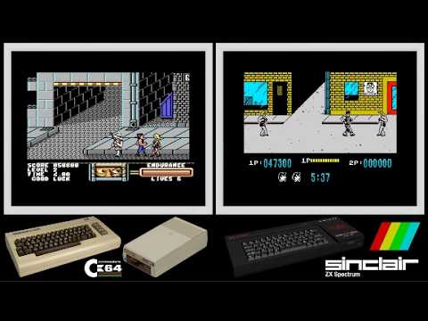 C64 vs ZX Spectrum : TARGET RENEGADE (Side by side comparison)