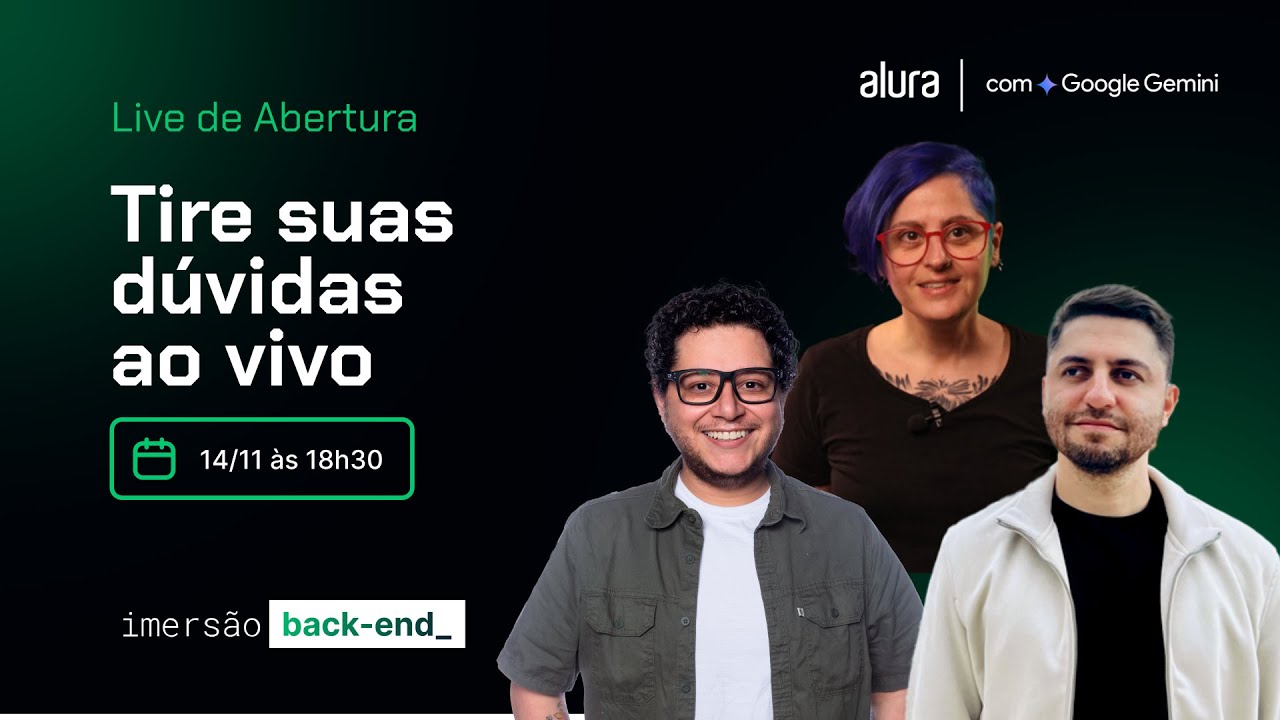 [Imersão Dev Back-End] Live de Abertura + Tire suas dúvidas Ao vivo