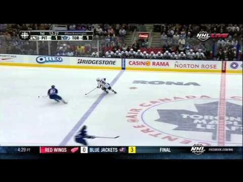James Van Riemsdyk PPG 1-1 Mar 9 2012 Pittsburgh Penguins vs Toronto Maple Leafs NHL Hockey goal