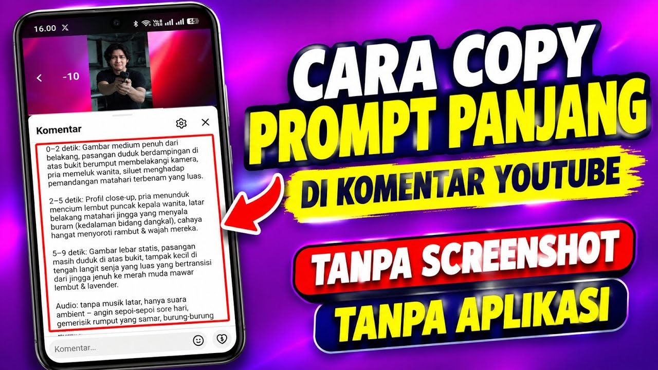 CARA COPY PROMPT PANJANG DI KOMENTAR YOUTUBE | MUDAH & CEPAT!