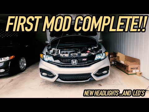 How To Install LED Headlight bulbs & OEM Headlights 2015 Honda Civic Si (Complete Guide)