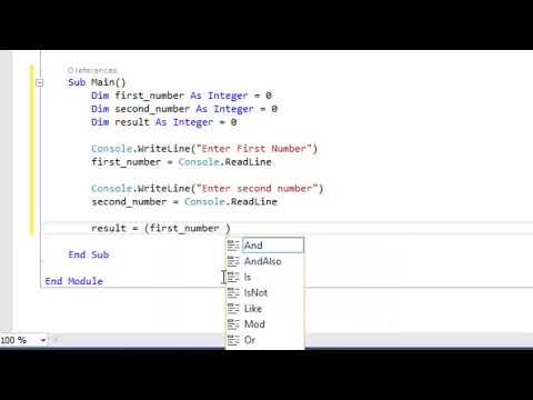 Visual Basic Console Program To Add Two Numbers