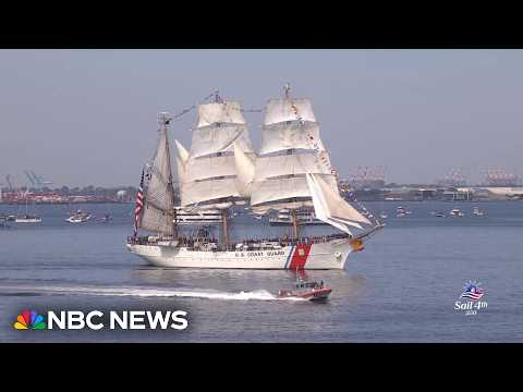 U.S. Coast Guard cutter Eagle lands in New York Harbor