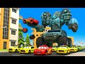 5 Hero Cars McQueen And Police Battle The Transforming Steel Robot Who Will Come To The Rescue