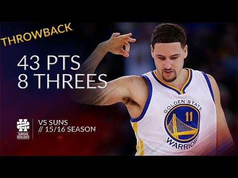 Klay Thompson 43 pts 8 threes vs Suns 15/16 season