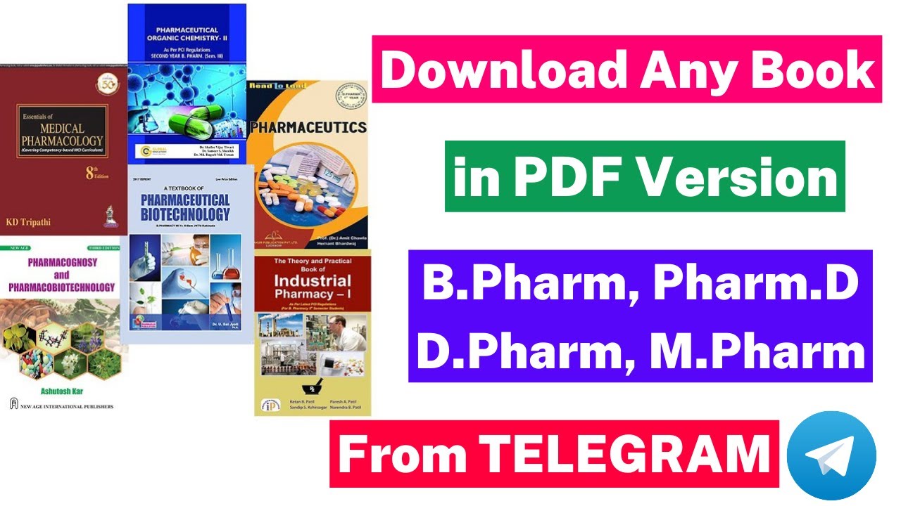 Download Books Free for All Pharmacy Students || Best App for Pharma Books || Telegram