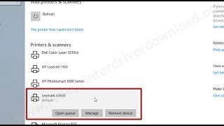 How to install Lexmark x3430 printer basic driver in Windows 10