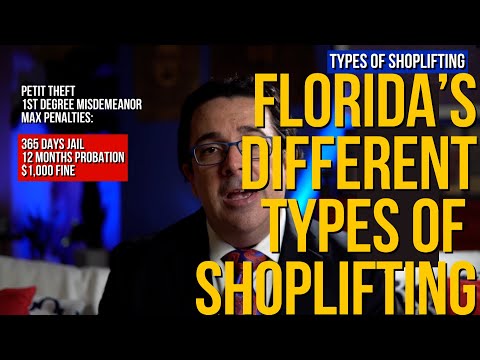 Florida’s Different Types of Shoplifting
