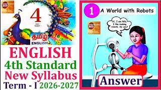 4th standard English term 1 unit 1 A World with Robots book answer 2026 l 4th std English #4thstd 