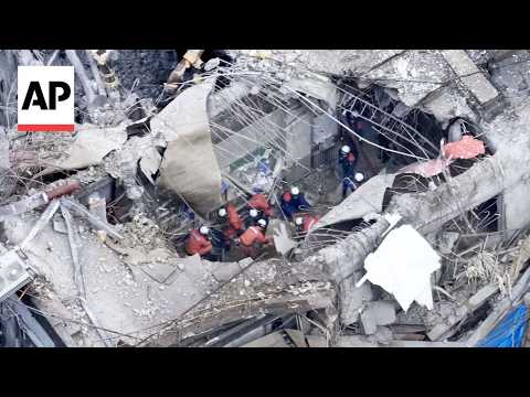 Video Thumbnail: Rescue operation continues at paper factory in quake-hit southern Japan