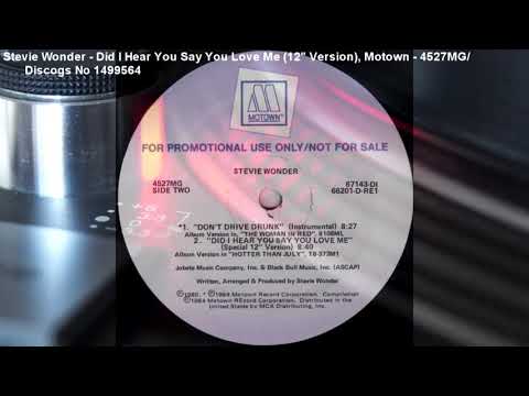 Stevie Wonder - Did I Hear You Say You Love Me (12"  Version) (1984)