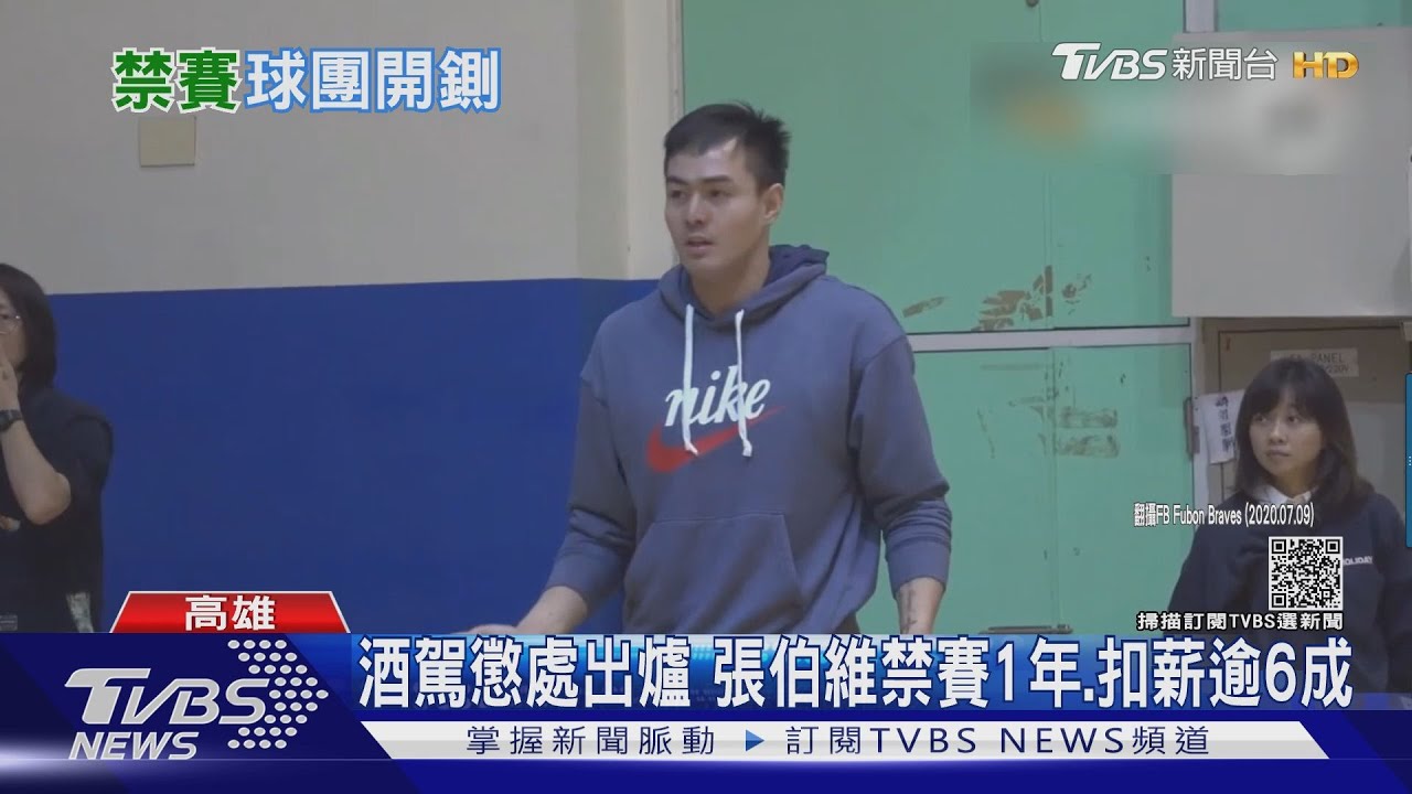 球星張伯維涉酒駕　遭禁賽1年.扣薪逾6成