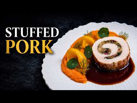 Art of Stuffed Meat: Pork Loin, Burnt Peppers & Wine Sauce