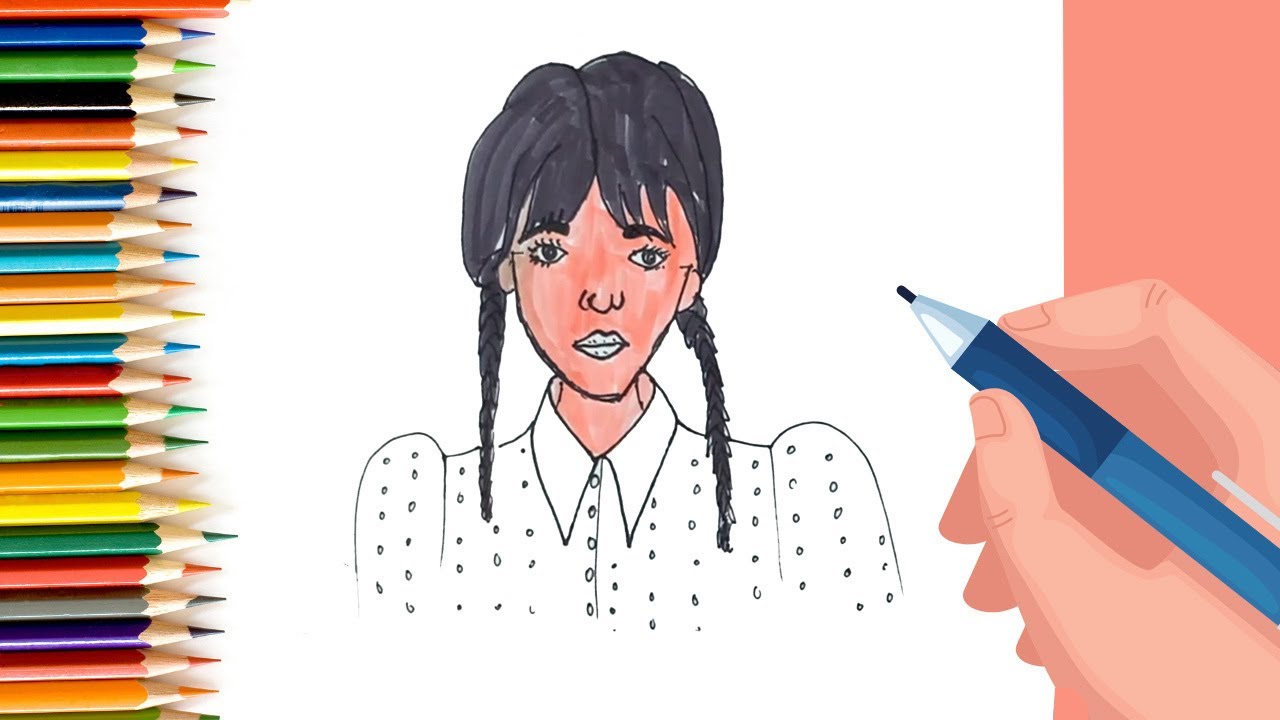 How to Draw WEDNESDAY ADDAMS | Sketch Tutorial | Fun Tutorial For Beginner KIDS