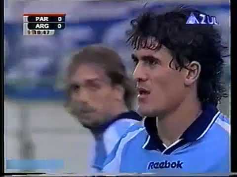 Eliminatorias Mundial 2002: Paraguay 2-2 Argentina (07/10/2001). Narración en español.