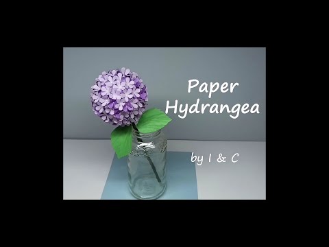 How to make paper hydrangea flowers #PaperFlowers #DIYHydrangeaFlower