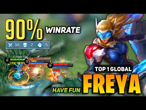 90% WINRATE! Freya Saber Skin Gameplay [ Top 1 Global Freya Best Build ] Have Fun - Mobile Legends