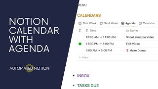 Day of the Week Formula - My Notion Calendar with Daily Agenda