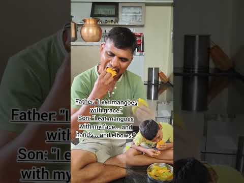 Mango Eating: Father vs Son | One Eats, One Wears It!