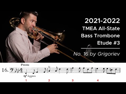 2021-2022 TMEA All-State Bass Trombone Etude #3 - No. 16 by Grigoriev