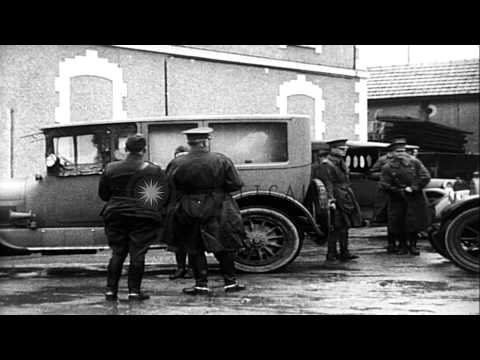 General John J. Pershing inspects US soldiers and addresses officers in Tours, Fr...HD Stock Footage
