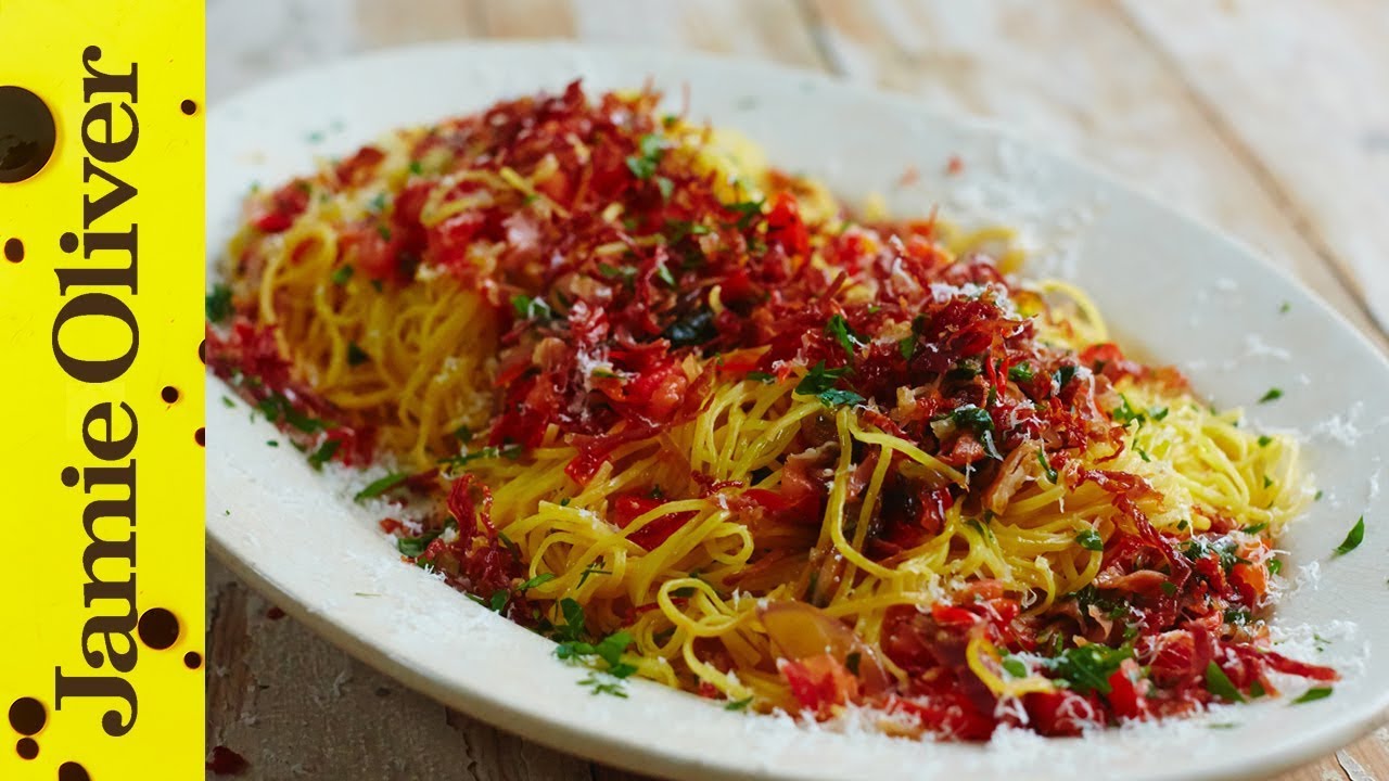 Prosciutto & red pepper taglierini: Gennaro Contaldo