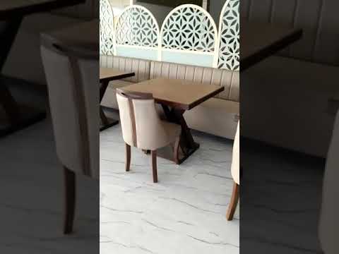 Rectangular modern marble dining set, 6 seater