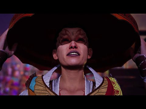 Johnny Cage compliments Ashrah's hat - Mortal Kombat 1