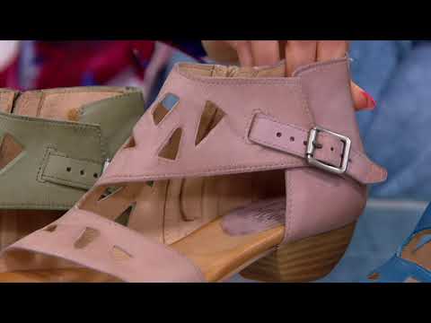 Miz Mooz Leather Cut-out Sandals - Current on QVC