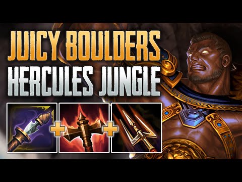 MAXIMUM DAMAGE BOULDERS! Hercules Jungle Gameplay (SMITE Conquest)