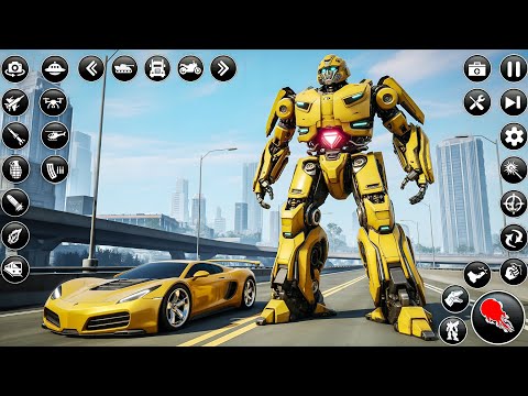 Car & Jet Flying Robot Transformation Game 2026 New Fight in Robot City - Android Gameplay