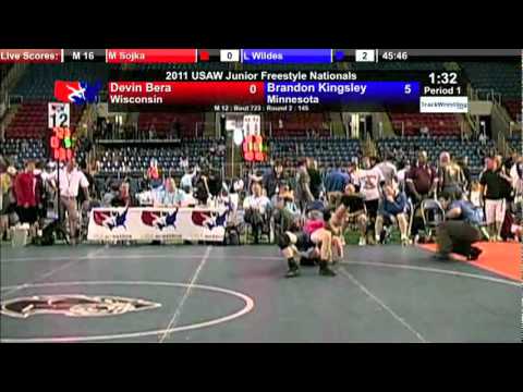 Junior Freestyle 145 - Brandon Kingsley (MN) vs. Devin Bera (WI)