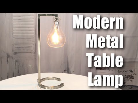 Modern Metal Table Lamp with Glass Shade by IDS Home Review