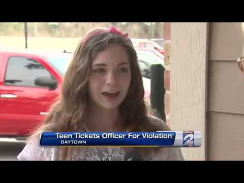 Teen gives cop parking ticket