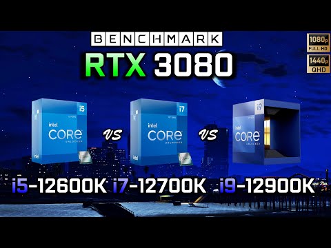 RTX 3080 + i5 12600K vs i7 12700k vs i9 12900k // Benchmark // 1080p - 1440p