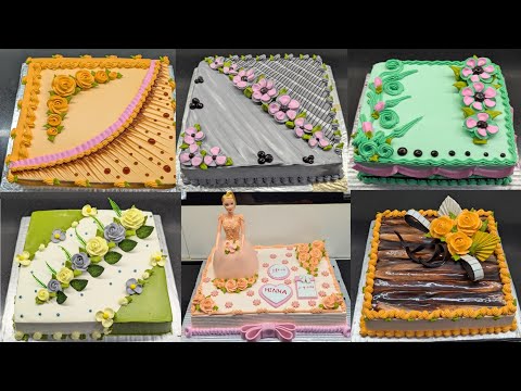 Square Cake And Deferent Decorated Designing Cake Video Happy Birthday cake Anniversary Cake NewCake