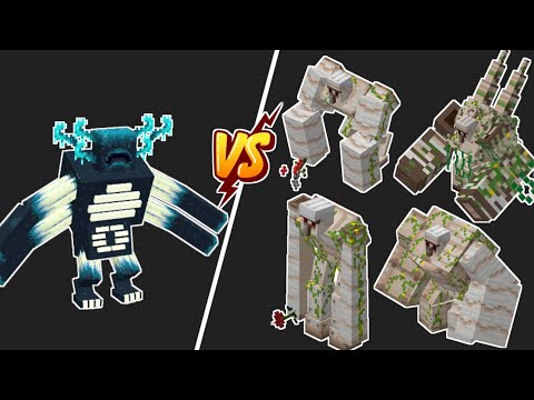 New Mutant Warden vs All iron golem types - Warden vs Al types of Iron Golems - Warden vs Iron Golem