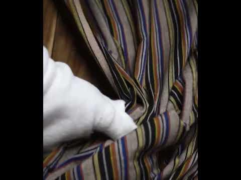 Stripe Grey Multicolour Pure Cotton 78 GSM Handwoven Fabric — video