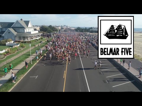2022 Belmar Five Mile Run - start drone